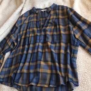 ✈️LUCKY BRAND PLAID LOOSE FITTING TOP🏉